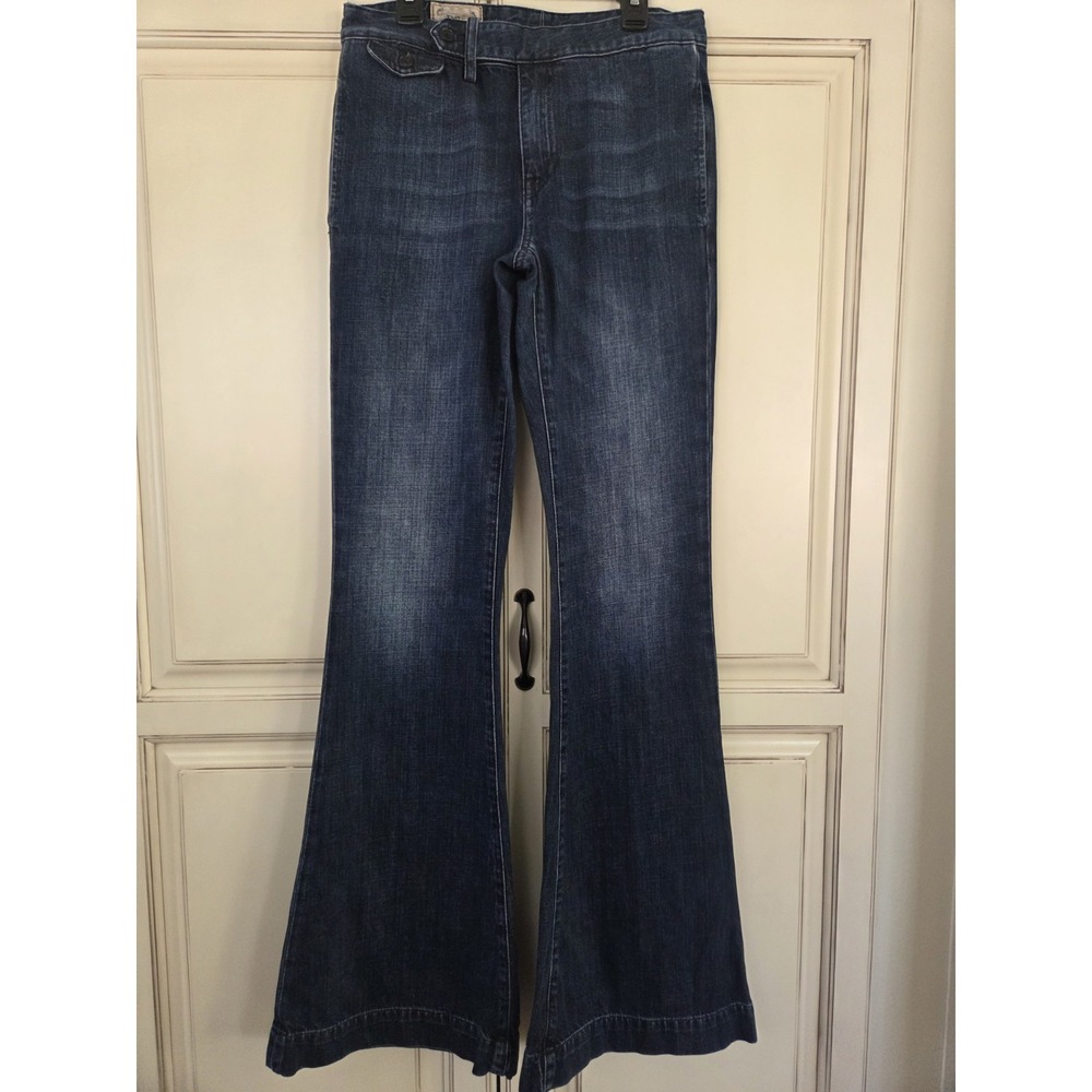 Vtg Polo Ralph Lauren Flare Wide Leg Jeans Womens 27x34 Wide Hem Dungarees